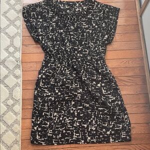 Mossimo Supply Co. Black and White Patterned Midi Dress